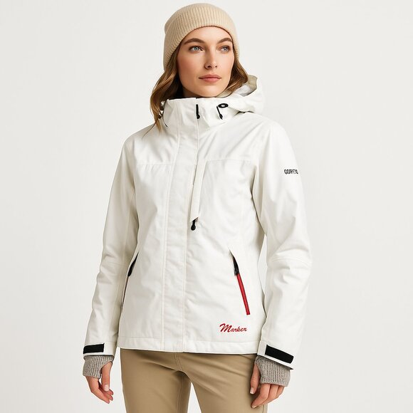 Marker Gore-Tex RECCO Ski Jacket White Waterproof Snow Shell Women’s Size 10 - Picture 2 of 16